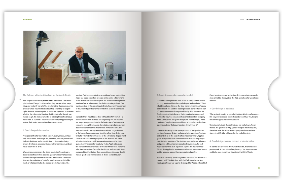 Apple Design Buch Innenseite Dieter Rams