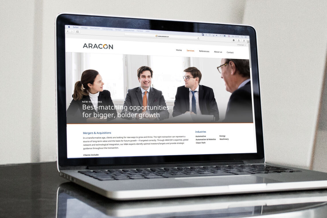 Aracon Consulting Website Desktop